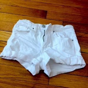 pacsun white high rise jean shorts